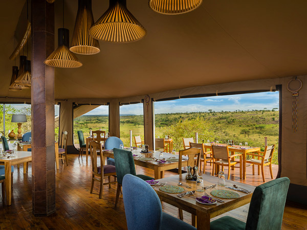 The Mahali Mzuri dining tent in Kenya