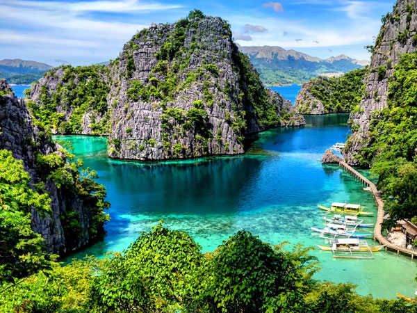 Aerial view of the Palawan landscape in the Philippines