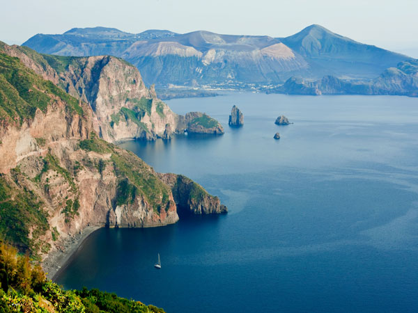 Vulcono Island, located south of Lipari, Italy