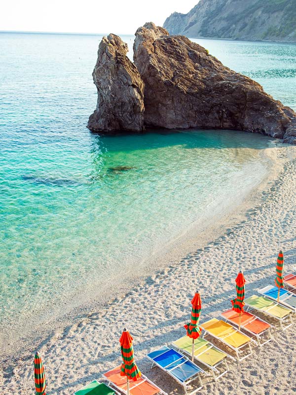 Monterosso al Mare, a beach in Cinque Terre, Italy
