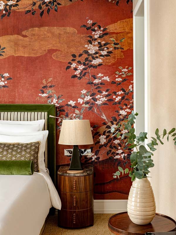 Bedroom interior of a Saint James Paris suite, located in France