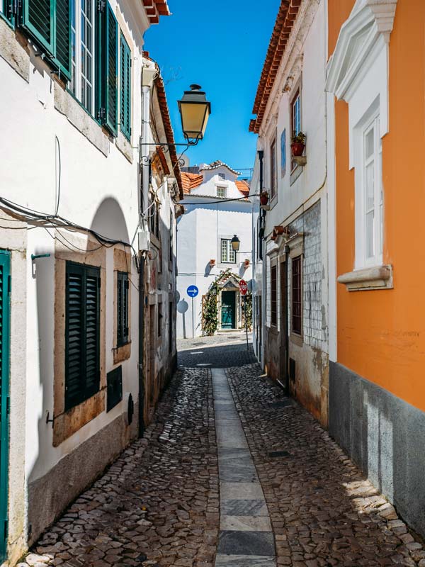 Narrow streets of Cascais, Portugal