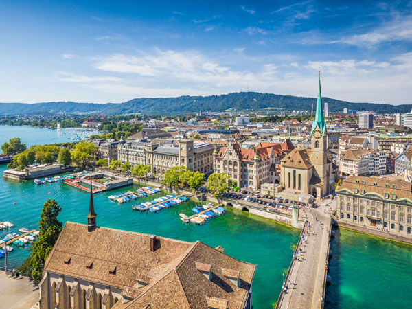 Aerial view of Zurich, Switzerland