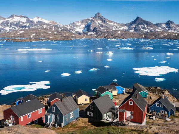 Tasiilaq town in Arctic Greenland