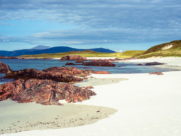 White sands of Iona in Ireland