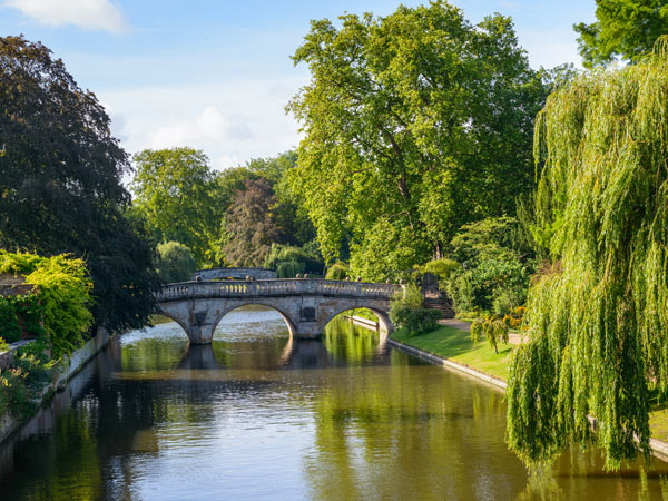 A bridge on the River Cam in Cambridge, England.