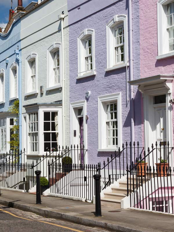 The pastel streets of Chelsea, London, England