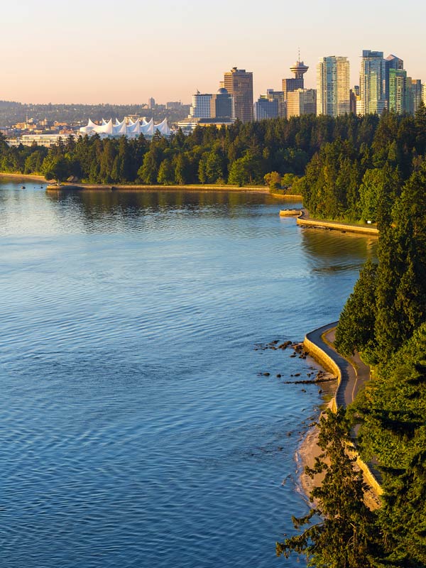 The Seaside Greenway bike path in Vancouver City, Canada