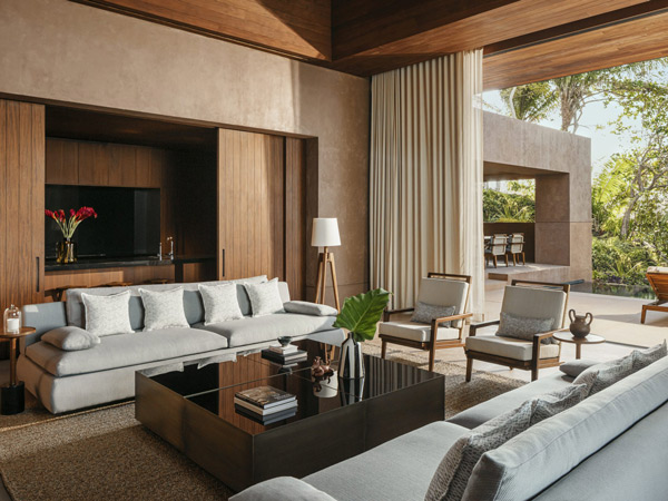 Interiors of the Villa Pacifico in One&Only Mandarina, located in Mexico