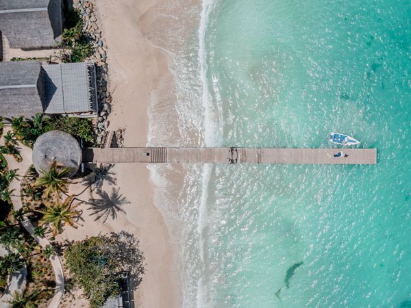Aerial view of Soho Beach House Canouan in St. Vincent and the Grenadines