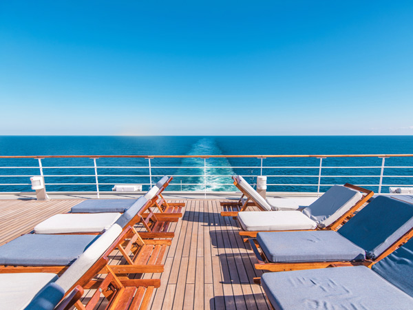 Deckchairs on the cruise deck.