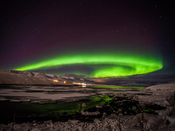 Northern Lights Over Akureyri, Iceland