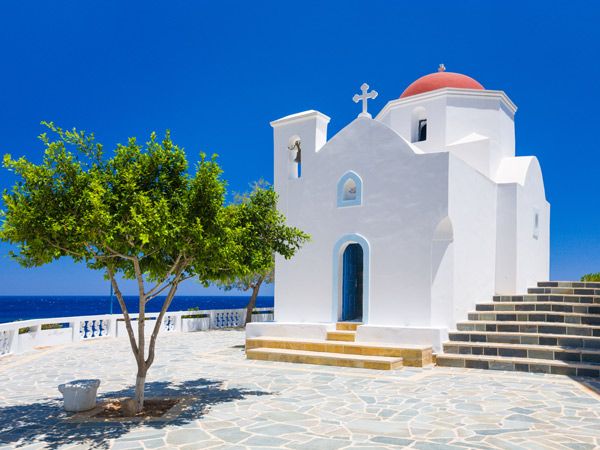 Orthodox church at Kyra Panagia Karpathos island Greece