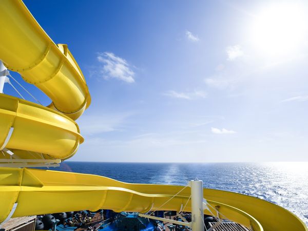 Water slide on cruise ship.