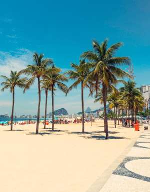 Copacabana beach in Rio de Janeiro, Brazil