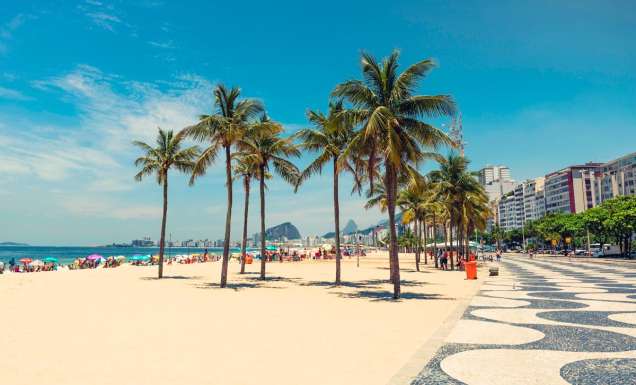 Copacabana beach in Rio de Janeiro, Brazil