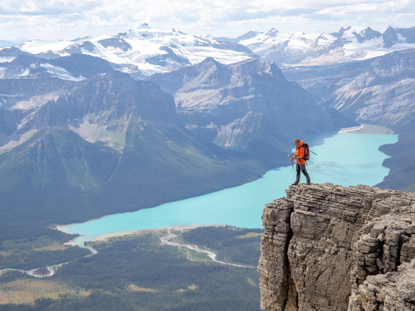 Hector Lake and Canadian Rockies visible in the distance