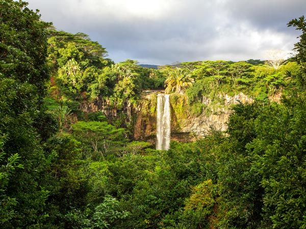 A waterfall in nature.