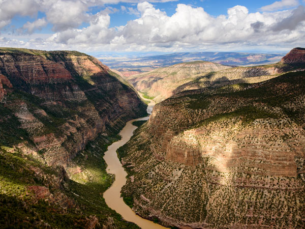 Wide shot of the Dinosaur National Monument