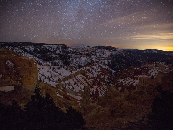 Stars above Brian Head ski slopes in Utah