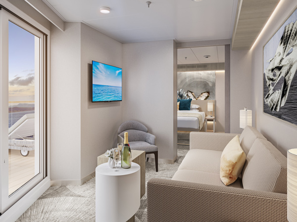 forward-facing suite with a large balcony, Norwegian Prima