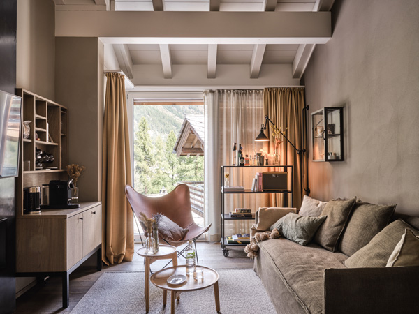 modern and cosy interior in Cervo Mountain Resort overlooking mountain views