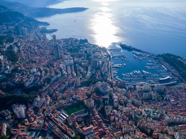 aerial view of Monaco