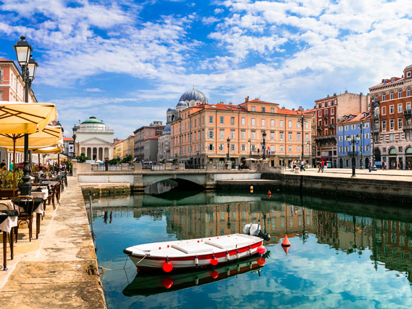 elegant Trieste with charming streets and canals