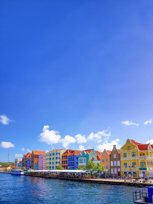 coloured buildings in Curacao