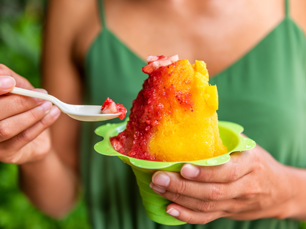 a scoop of shave ice
