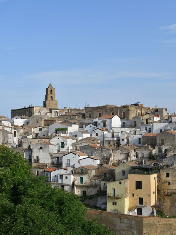 aerial view of the Italian village of Grottole in Basilicata