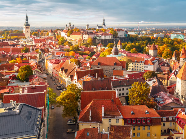 view from the tower of St. Olaf church, Tallinn, Estonia