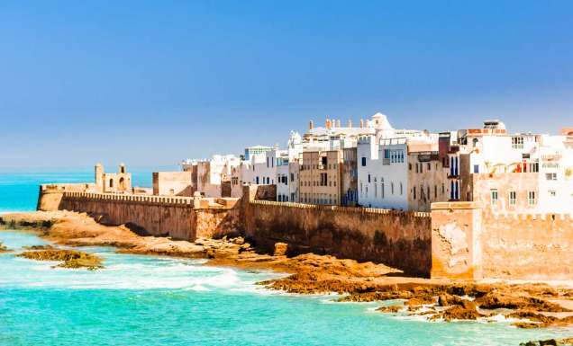 Aerial view of old city of Essaouira in Morocco