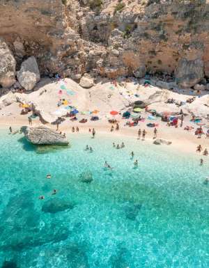aerial view of the famous Cala Goloritze, Orosei Gulf, East Sardinia, Italy