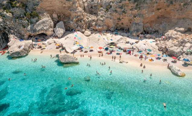 aerial view of the famous Cala Goloritze, Orosei Gulf, East Sardinia, Italy