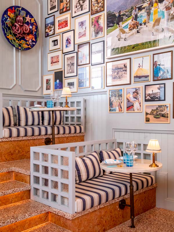 funky seat and decors at Crudo Bar in Hotel Ivens 