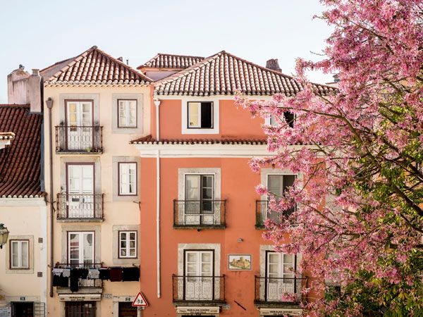 traditional houses at Alfama neighbourhood, Lisbon