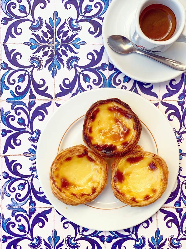 custard tarts on a plate
