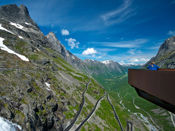 Trollstigen the troll wall viewpoint in Norway