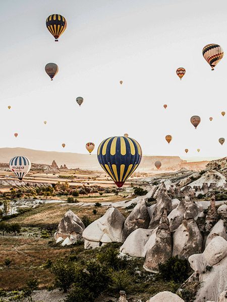 iconic sunrise hot air balloon rides over Cappadocia