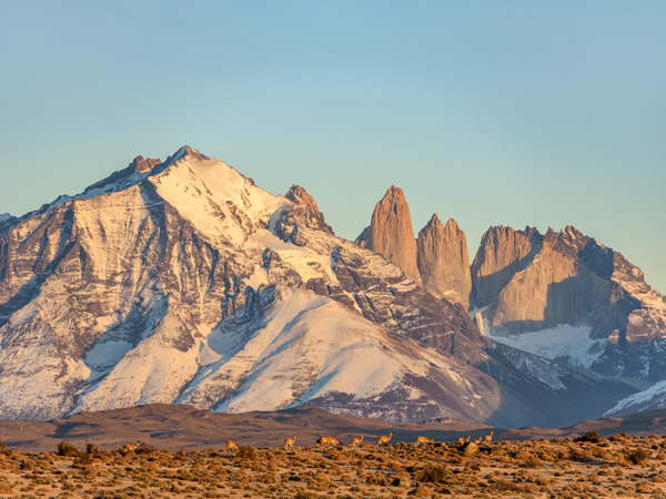 a view of the granite peaks of Paine Massif