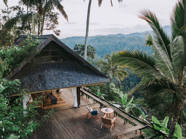 an overhead shot of Buahan Valley, Banyan sustainable hotel in Bali