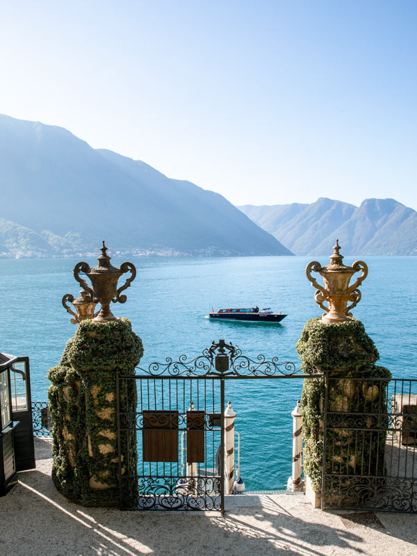 an expansive gate facing Lake Como at Villa del Balbianello