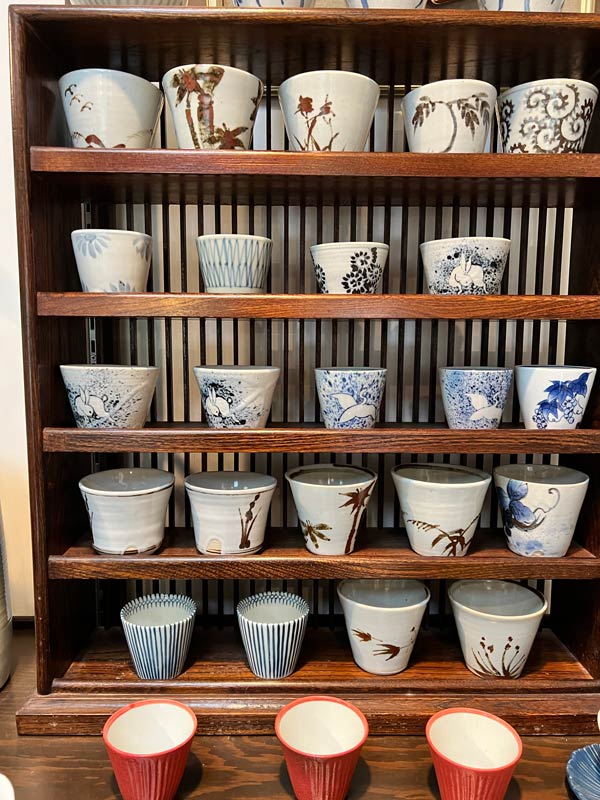 a stack of ceramics used for noodle making in Kyushu, Japan