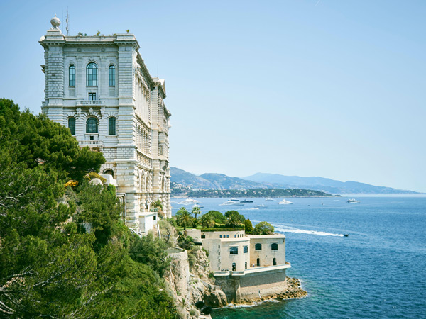 an exterior view of the Oceanographic Museum in Monaco