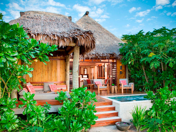 an exterior view of the Deluxe Beachfront Bure