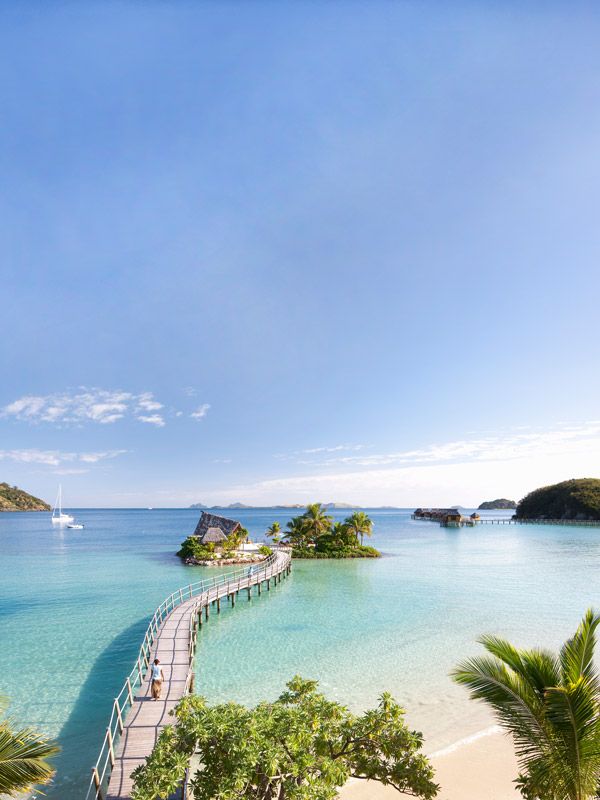 an aerial view of Likuliku Lagoon Resort in Fiji