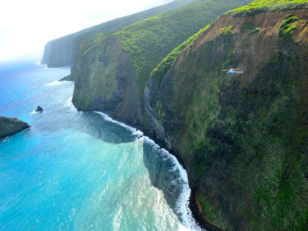 an aerial view of a beach in Hawai‘i