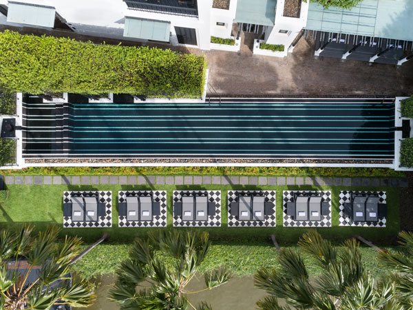 a bird's eye view of The Siam main pool