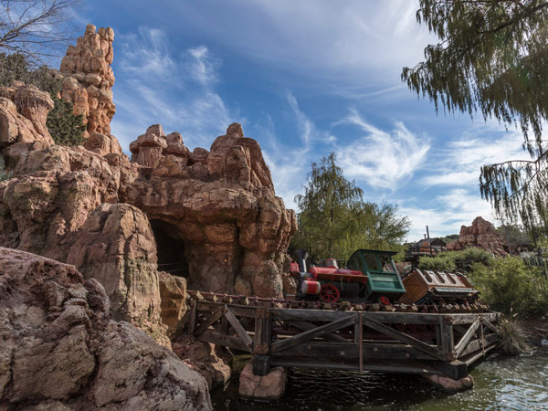 Train going on Big Thunder Mountain Railroad.